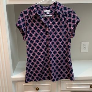 Charter Club (polyester/spandex) like new size medium, short sleeved blouse.